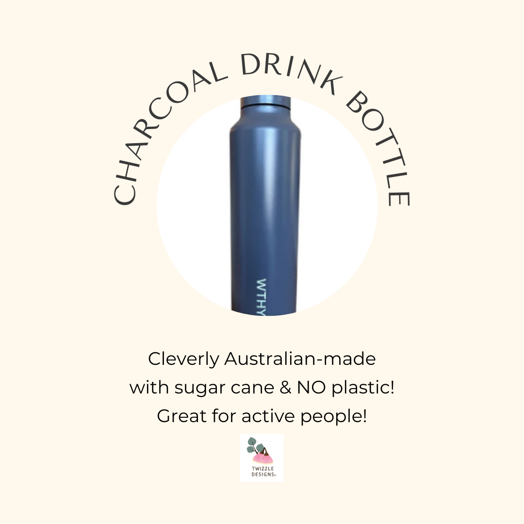 100% SUGAR CANE Drink bottle - made in Australia. Dishwasher safe water bottle. 3 cup drink bottle. Recyclable water bottle. No plastics.
