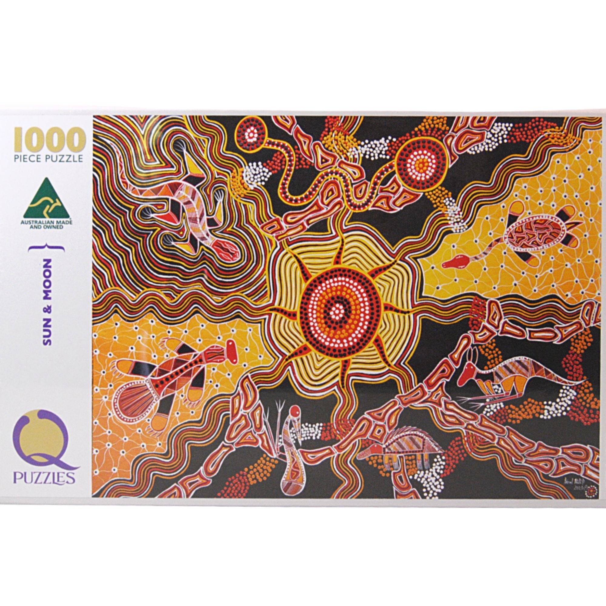 Sun & the Moon 1000 piece jigsaw puzzle - Aboriginal designs - unique gift