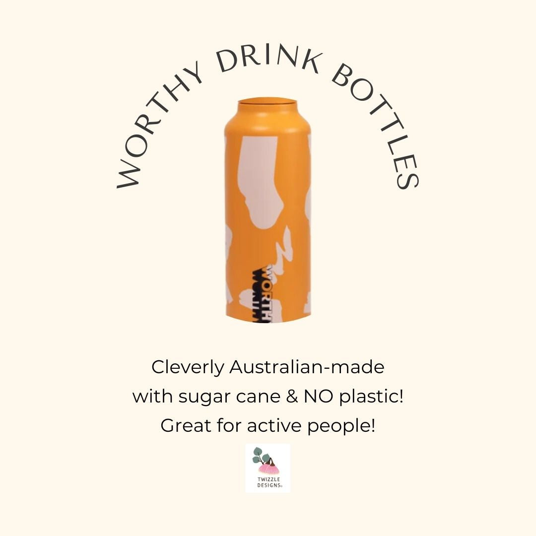 100% SUGAR CANE Drink bottle - made in Australia. Dishwasher safe water bottle. 3 cup drink bottle. Recyclable water bottle. Zero plastics.