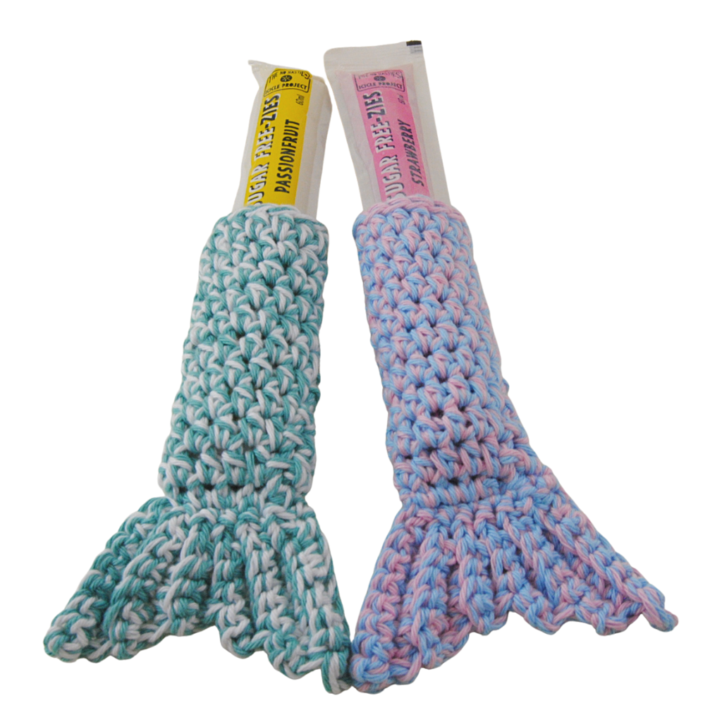 Ice stick covers to keep kids happy - no more cold hands with ice sticks. 2 designs - Sci-Fi Sabres and Mermaid tails. Handcrafted in Queensland from 100% Australian cotton from the Bendigo Mill. Australian designed, made and owned.