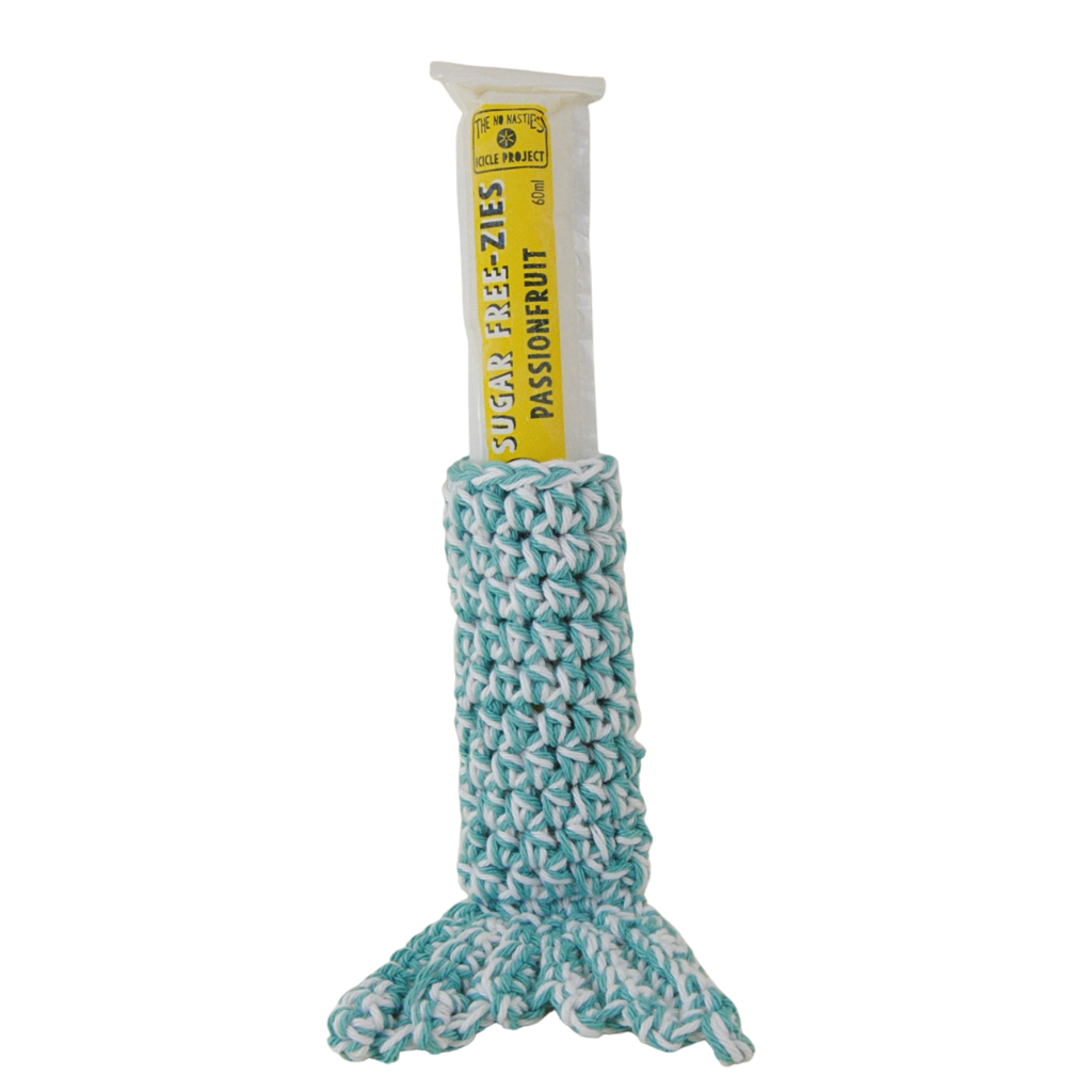 Ice stick covers to keep kids happy - no more cold hands with ice sticks. 2 designs - Sci-Fi Sabres and Mermaid tails. Handcrafted in Queensland from 100% Australian cotton from the Bendigo Mill. Australian designed, made and owned.