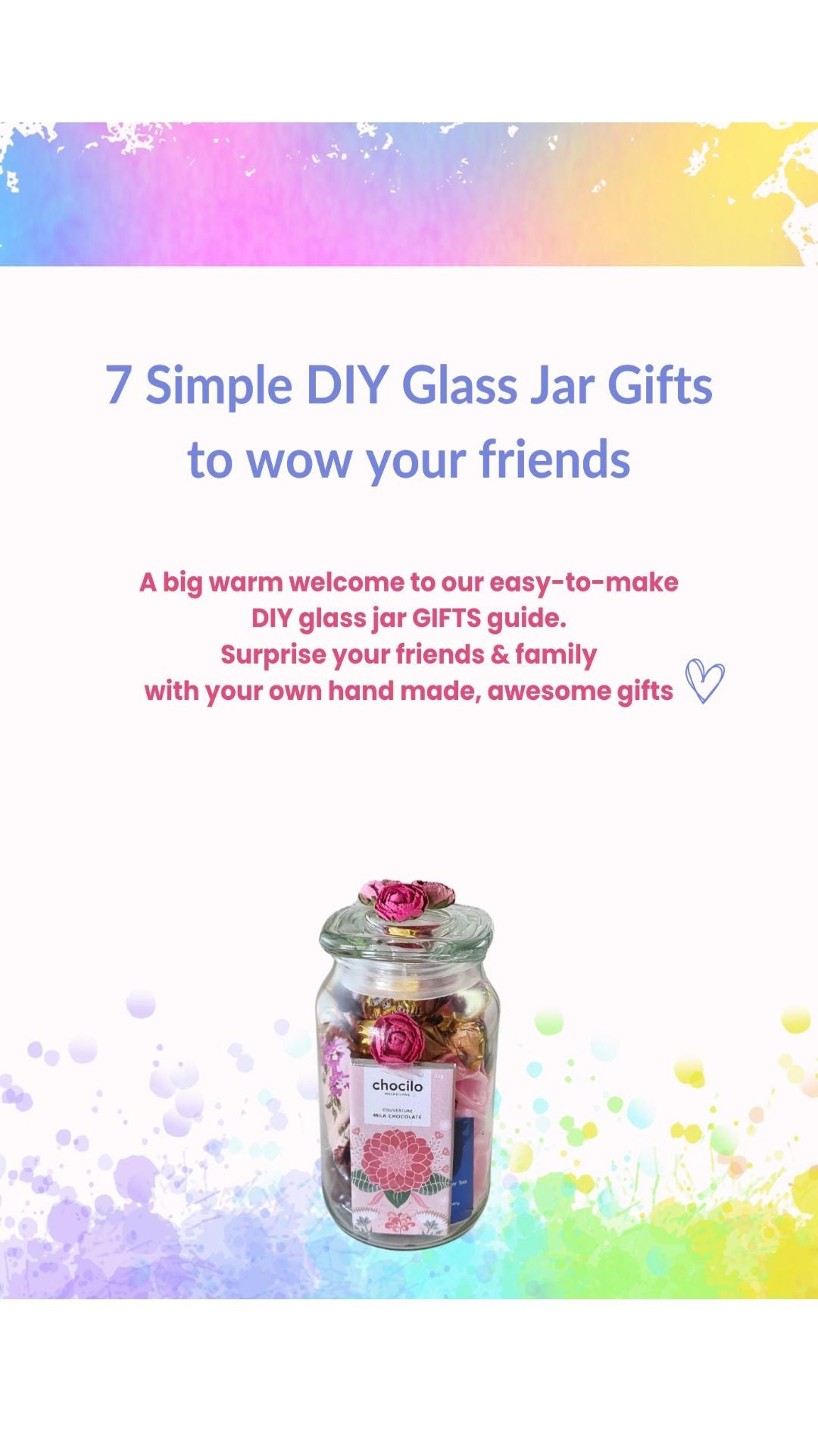 Twizzle Designs new FREE guide '7 simple DIY glass jar gifts'. Make your own awesome gifts for friends and family.