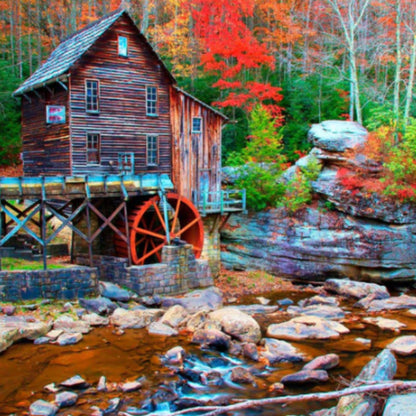 Australian made eco friendly gift - Babstock Mill jigsaw puzzle. Autumn jigsaw.