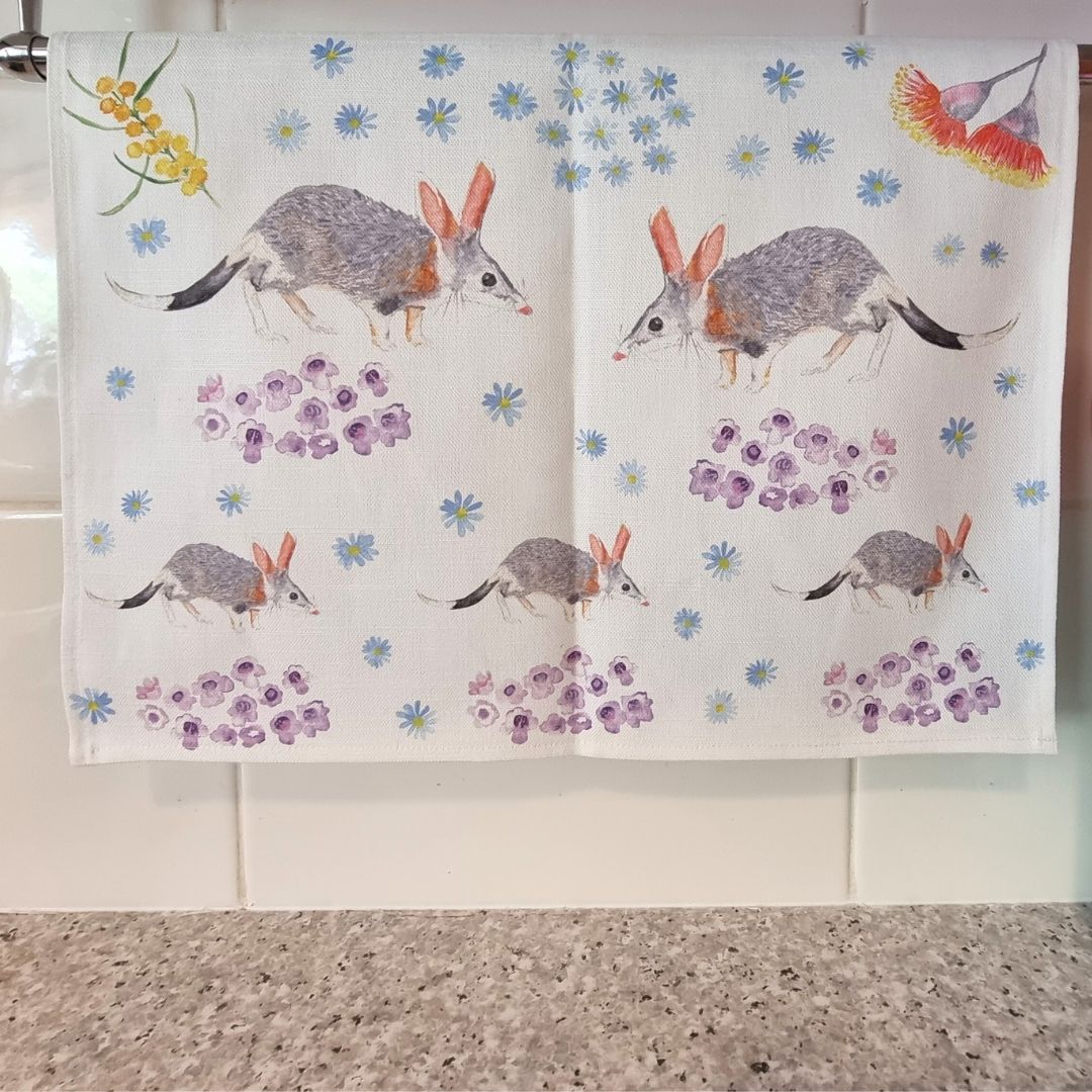 NEW! - Exclusive Bilby Tea Towels - Australian made - and supports Bilbies