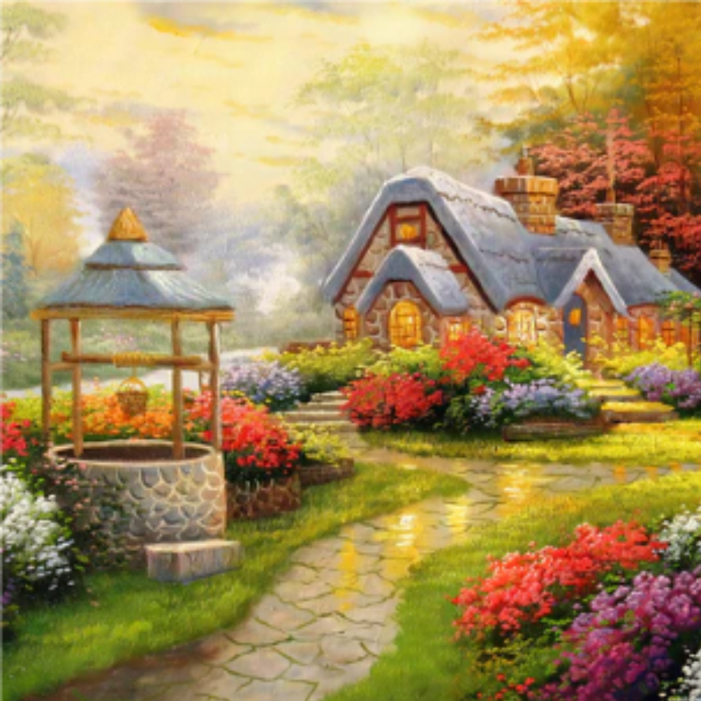 Australian made eco friendly jigsaw puzzles make excellent gifts for all ages. QPuzzles are jigsaw puzzles for women, men, children and families. Unusual and different gifts. Cottage and gardens 1000 piece jigsaw puzzle.