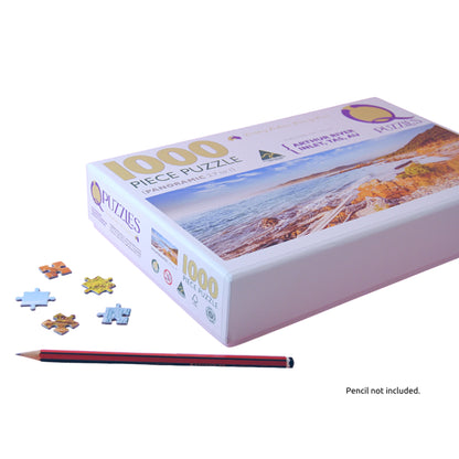 Lady Bath Falls Jigsaw Puzzle B - showing size of puzzle pieces - 1,000 piece puzzle - Twizzle Designs