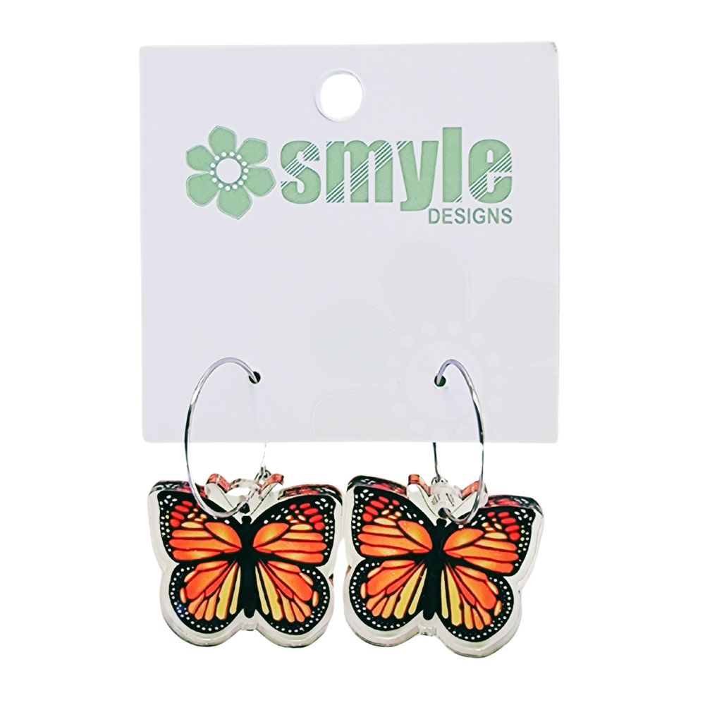 Beautiful butterfly earrings. Made in Australia. Handcrafted monarch butterfly earrings for sensitive ears.