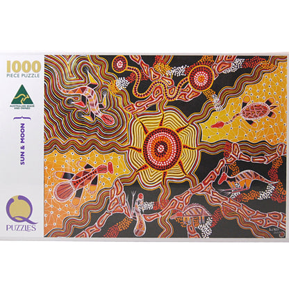 Sun &amp; the Moon 1000 piece jigsaw puzzle - Aboriginal designs - unique gift