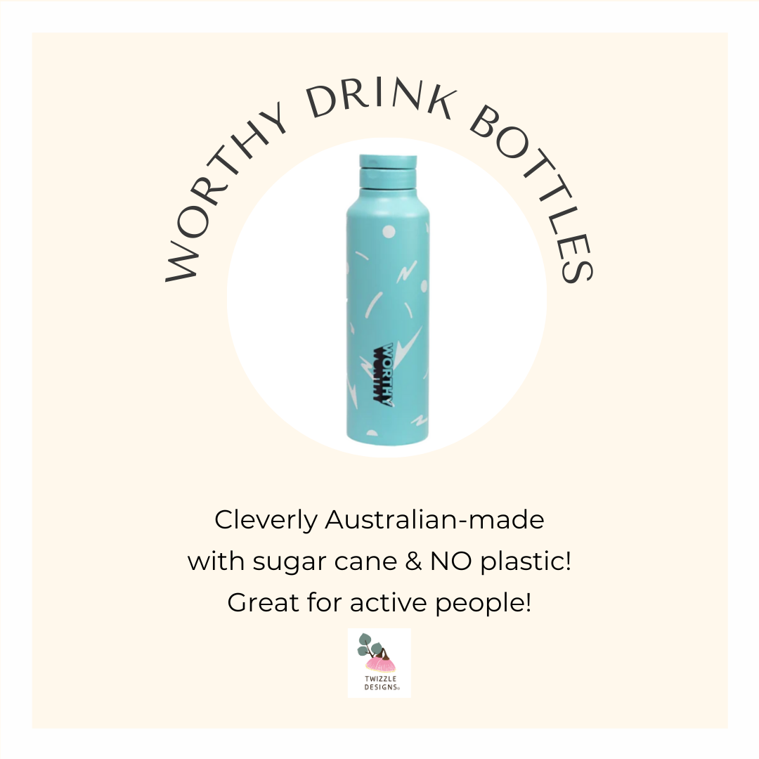 100% SUGAR CANE Drink bottle - made in Australia. Dishwasher safe water bottle. 3 cup drink bottle. Recyclable water bottle. Zero plastic.