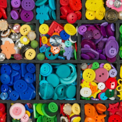 Colourful collectionf of Buttons jigsaw puzzle. Australian made 1000 piece puzzle to enjoy. Jigsaws are a perfect birthday gift. The Coloured Buttons puzzle has 1000 pieces.