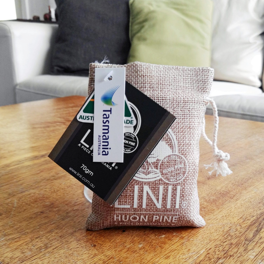 Keep pests out of your cupboards, wardrobes and pantry with Linni Huon Pine sachets. Linii Huon Pine is a natural long lasting pest repellent agains moths, silverfish, mites and fleas. Rainforest scented and Tasmanian made.