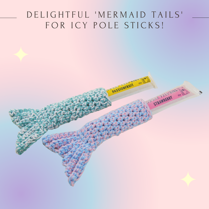 Ice stick covers to keep kids happy - no more cold hands with ice sticks. 2 designs - Sci-Fi Sabres and Mermaid tails. Handcrafted in Queensland from 100% Australian cotton from the Bendigo Mill. Australian designed, made and owned.